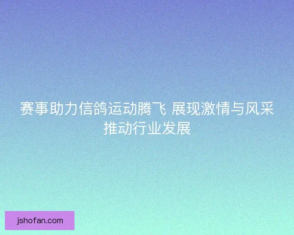 赛事助力信鸽运动腾飞 展现激情与风采推动行业发展