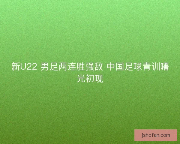 新U22 男足两连胜强敌 中国足球青训曙光初现